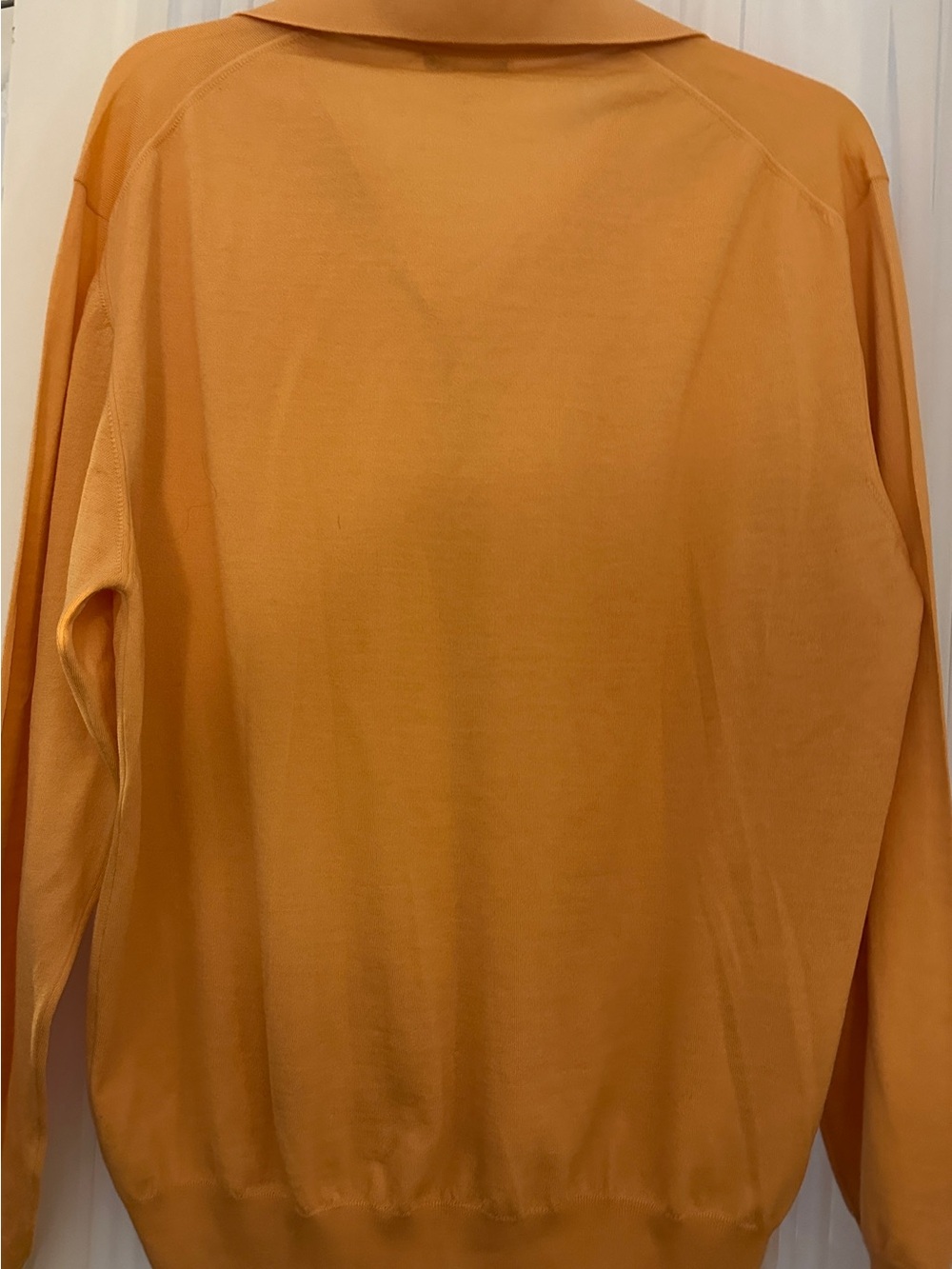 Brioni mens lambs wool polo style sweater with collar. soft melon. Size 54. - Picture 4 of 8